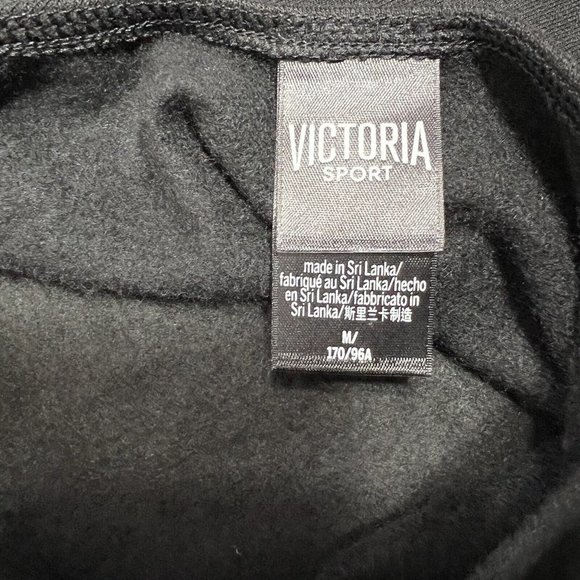 Victoria Sport Black Open Back Crewneck Fleece Sweatshirt Women’s Size M EUC - Picture 2 of 3